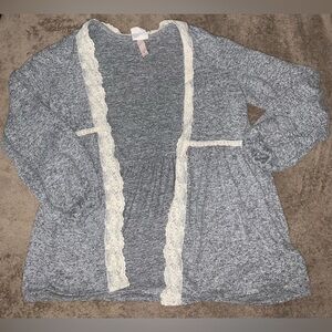 Small Gray Lace Cardigan